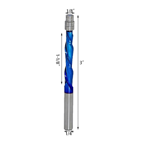 1/4 Inch 1/4 Inch Trimming DFB431 Downcut Spiral Flush Trim Router Bit Solid Carbide Shank Cutting Diameter with NACO