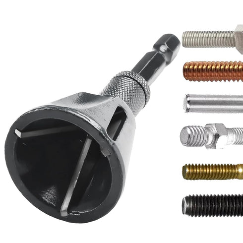Deburring External Chamfer Tool, Tungsten Carbide Blade 1/4 Inch Hex Shank for Electric Drill Tools