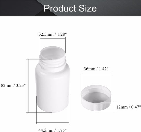 Othmro 10Pcs 2.7oz PE Plastic Bottles, 80ml Wide Mouth Storage Bottles with Cap for Lab Chemical Reagent