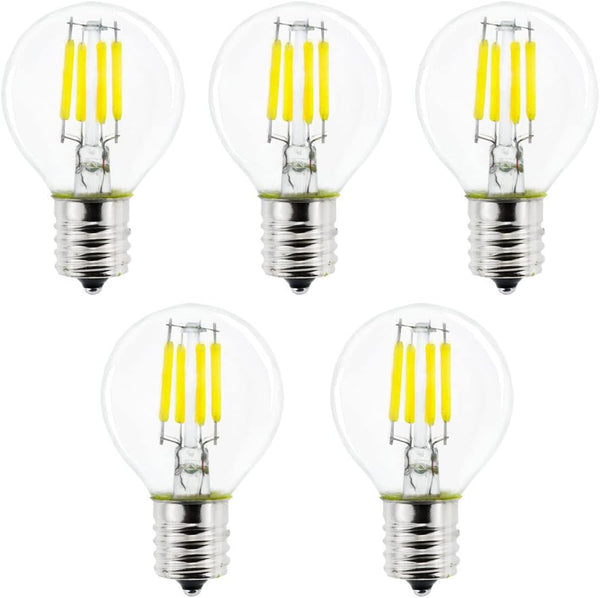 5-Pack S11 LED Bulbs E17 Intermediate Base, 40 Watt Equivalent, 5000K Daylight 4W for Bedside Lamp, Lava Lamps