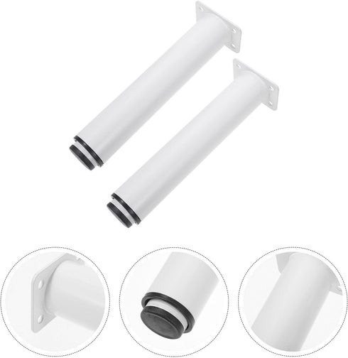 2pcs Hemobllo Adjustable Metal Sofa Legs Furniture Support Feet with Floor Protectors Folding Iron Cabinet Table Legs