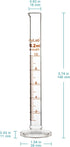 StonyLab 3-Pack Borosilicate Glass 10ml Heavy Wall Graduated Cylinder Measuring Cylinder, 10ml