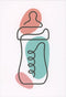 Pictura Simple Outlined Baby Bottle Over Pink and Blue Colored Splashes Funny Congratulations