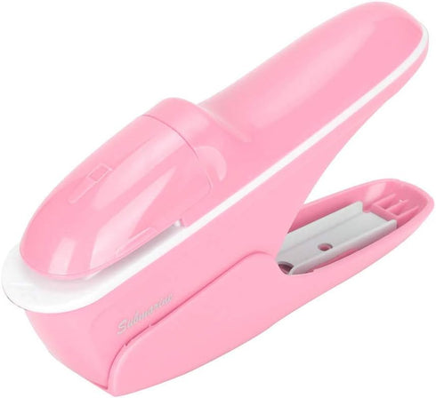 Stapleless Stapler, Compact No Staple Binding Tool, Up to 8 Sheets Binding (Pink)