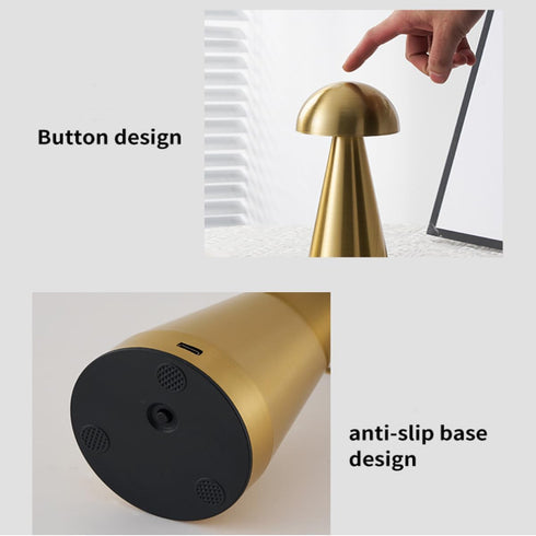 ZDAYOZ USB Charging Simple Atmosphere Desk Lamp, Mushroom Decoration Desk lamp, Dual-Purpose Camping Restaurant Bedroom