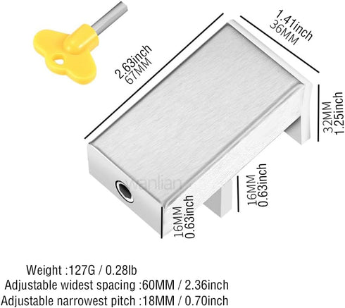 ZaneGear WANLIAN 1PCS Adjustable Door Window Lock Stopper - Thick Sliding Safety Anti Theft Security Lock for Children