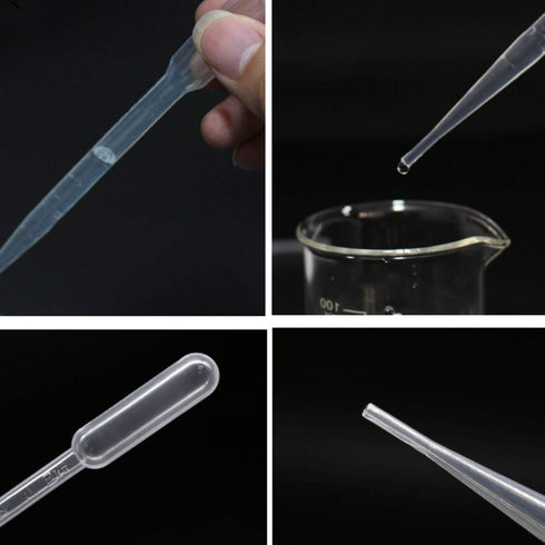 VCCGY 40Pcs 3ml Plastic Transfer Pipettes - Disposable Droppers for Watercolor Art, Science Laboratory, Handmade