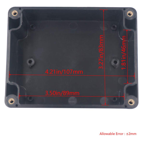 2 Pack Project Box IP65 Waterproof Junction Box, ABS Plastic Black Electrical Boxes for DIY Projects, 4.53"x3.54"x2.17"