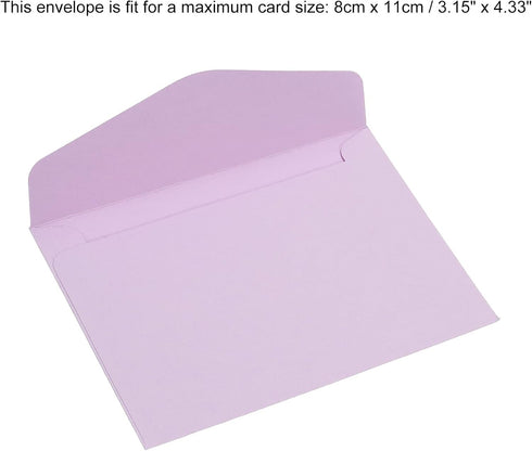 PATIKIL Mini Envelopes, 60 Pack 4.5 x 3.2 Inch Paper Blank Small Items Storage for Greeting Note Party (Light Purple)