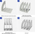 Lemical 3 Compartments Open Section Magazine File Holder, Desk Organizer, Book Rack for Office, Home, Kitchen