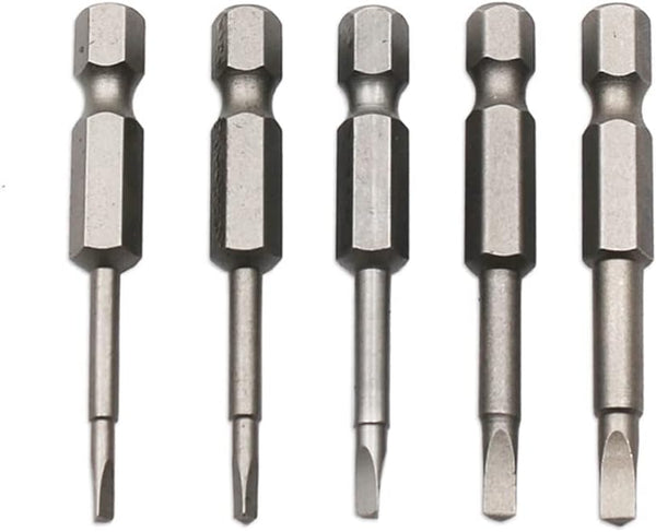5 Pcs 50mm 1/4 Hex Shank Magnetic Triangle Head Impact Grade Screwdriver Bits, Heat Treated S2 Steel