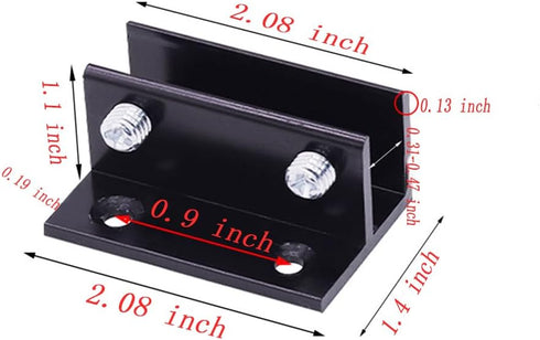 4pcs Aluminum Alloy Glass Clamp Holder, 8-12mm Thickness, Black