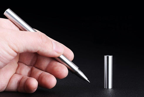 Ballpoint Stainless Steel Silver Pen, Fine Point, Black Ink, One Pack for Professional Use