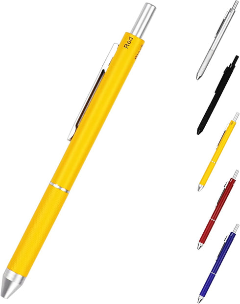 DUNBONG 4 in 1 Multicolor Pen, Metal Cased Multifunction Pen with 0.5mm Mechanical Pencil (Yellow)
