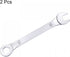 uxcell Thin Combination Wrench, 2 Pcs Metric Mirror-Chrome Plated High Carbon Steel for Household Repairs