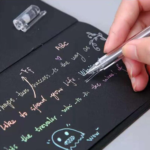 Black Sticky Notes Self-Stick Note Pads Easy to Post for Office, School, Home, 6 Pads, 3 Size, 50 Sheets/Pad by Dreamty