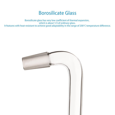 stonylab Borosilicate Glass Distilling Adapter, 75 Degree and 105 Degree Bent Chemistry Adapter, 200 mm Length