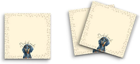 Butler in the Home Sticky Notes, 12 Pack, 3"x3", 50 Sheet Count Per Pad, Black Dachshund Design