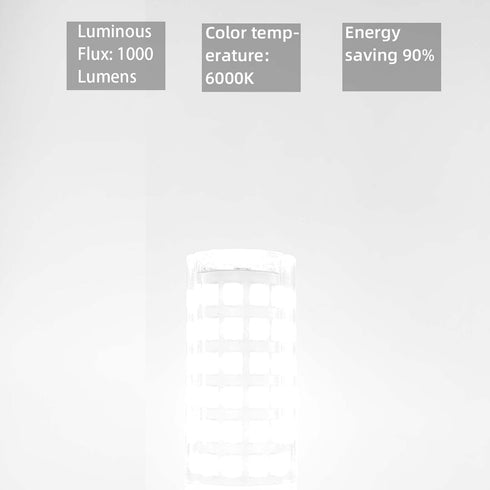 G9 LED Light Bulb, 100W Halogen Equivalent, Daylight White, 10W 6000K, 1000 Lumen, AC 110V 120V Bedroom Lamp, Pack of 4