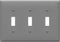 ENERLITES Triple Light Wall Toggle Switch Plate, 3-Gang Standard Size, Gloss Finish, Gray