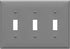 ENERLITES Triple Light Wall Toggle Switch Plate, 3-Gang Standard Size, Gloss Finish, Gray