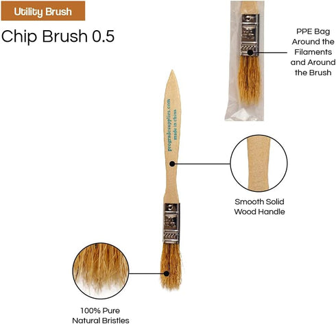 Vermeer 36-Pack Chip Paint Brushes, 1/2" for Paints, Stains, Varnishes, Glues, & Gesso - Home Improvement, Interior &