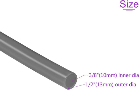 DMiotech 3/8"(10mm) ID 1/2"(13mm) OD Grey Silicone Tube, 3.3 Feet Industrial Tubing for Water Air Pump