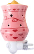 TTJ Plug-in Wax Warmer, Ceramic Fragrance Lamp with Golden Pattern, Night Light Function