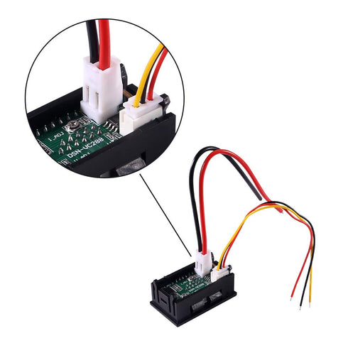 2pcs 0.28" LED Voltmeter Ammeter, Red and Blue Digital Multimeter Display for Voltage Current