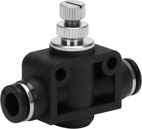 Air Flow Control Valve 1/4" Tube OD x 1/4" Tube OD Straight Union Pneumatic Valve (Pack of 1)