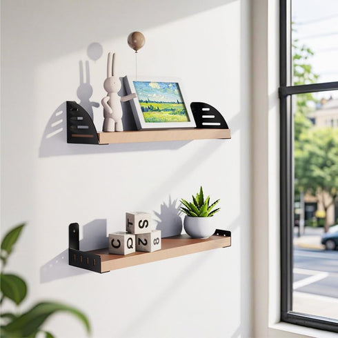 SIUUNEI 2 Pack 4x5 inch(10x12cm) Triangle Floating Shelf Brackets, Metal Corner Brace Angle Bracket, Space-Saving