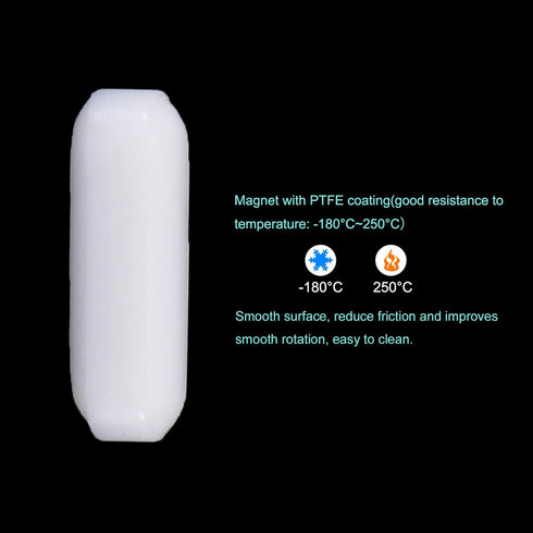 MECCANIXITY Magnetic Stirrer Mixer Stir Bar Rod, 10mm PTFE Coating Magnet for Laboratory Use - 3Pcs