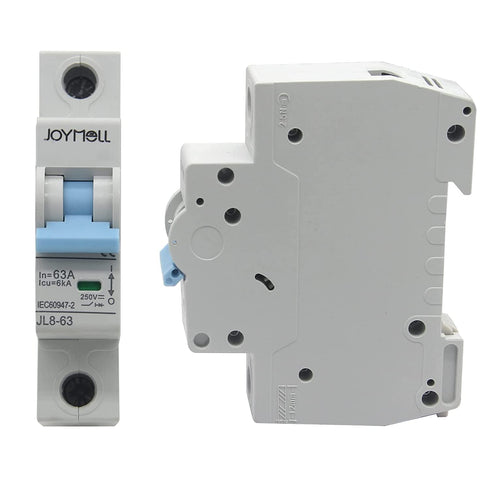 1P 250V 50 Amp Single-Pole DC Circuit Breaker for Off-Grid Solar System, PV Combiner Box, Breaker Box DIN Rail Mount 50A