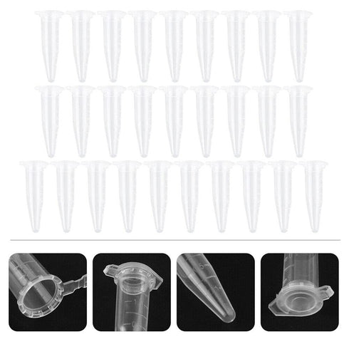 500pcs 1.5ml Conical Centrifuge Tubes, Microcentrifuge Plastic Test Vials with Lids