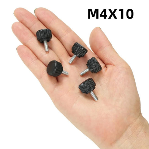 Vesslam 20 M4 10 mm Pcs x Threaded Knurled Thumbscrew, Monitor Screws Vesa Mount Screws Carbon Steel Clamping Knobs