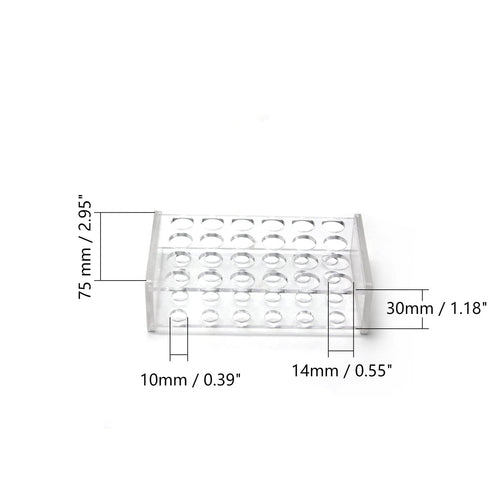 Othmro 1Pcs Test Tube Rack Holder, 14mm 24-Well Centrifuge Tube Holder, Transparent Plastic Stand
