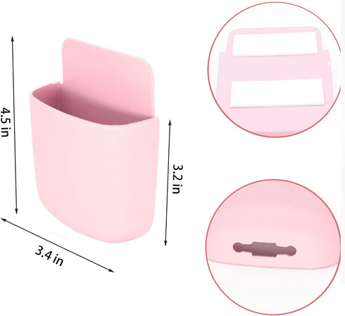 Remote Control Holder Set of 4, Sticky Wall Mount Storage Box for Home Office Organizer