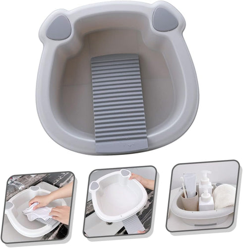 1 Set Toddmomy Wash Basin Laundry Tub Basin Tub Underwear Washboard Hand Washing Clothes Bin Mini Cloth Wash Board Baby
