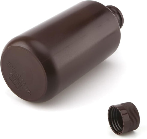 Othmro 500ml Plastic Bottles, Wide Mouth Polyethylene Lab Chemical Reagent Storage Containers with Brown Cap