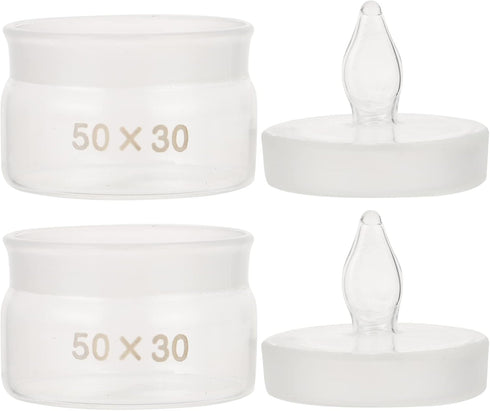 iplusmile 2pcs Clear Glass Weighing Bottle with Lid, Specific Gravity Bottles, Laboratory Equipment, 50 30mm