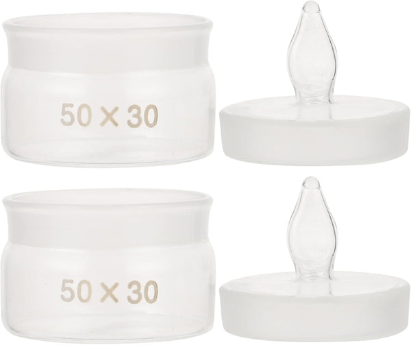 iplusmile 2pcs Clear Glass Weighing Bottle with Lid, Specific Gravity Bottles, Laboratory Equipment, 50 30mm