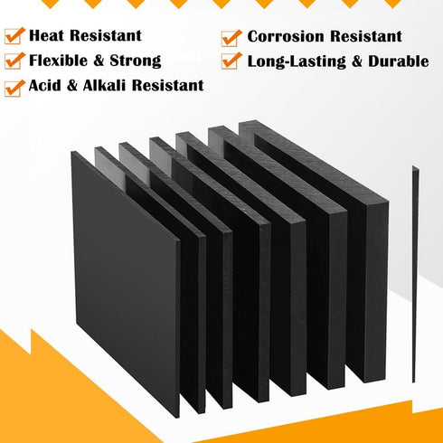 TIHONORI 8mm Projects,1010cm Rigid Polypropylene Plastic Sheet Black PP Sheet for Heavy Duty Storage Units, Benches