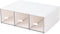 Plastic 3 Drawer Organizer for Cosmetic Storage, Makeup Organizer for Nail Polish, Brushes, Jewelry (White)