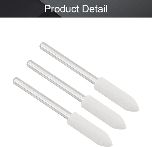 Utoolmart 4mm Wool Felt Mounted Points, Conical Polishing Bits, Burrs Buffing Wheels Grinding Head with 1/8" Shank (12