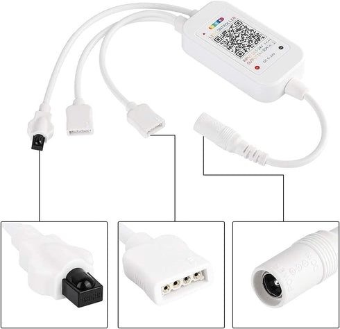 2 1 5V-24V SUPERNIGHT RGB LED Strip Light Controller, APP Controlled LED Smart Music Controller, in RGB Bluetooth