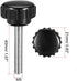 uxcell M5 x 40mm Metric Male Thread Knurled Clamping Knobs, 5 Pcs Black Thumb Screw Hand Clamping Handle