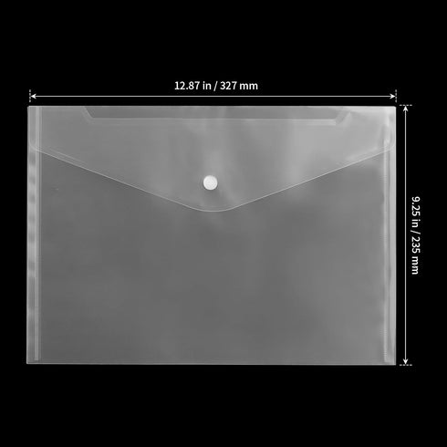 SHEUTSAN 80 Pack A4 Clear Plastic Envelopes, 13 x 9 Inch Transparent Poly Envelopes with Snap Closure