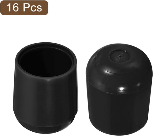16pcs 3/4" uxcell Chair Leg Floor Protectors, - Plastic Round Chair Leg Caps, Non-Slip Slip-On Furniture Feet Covers