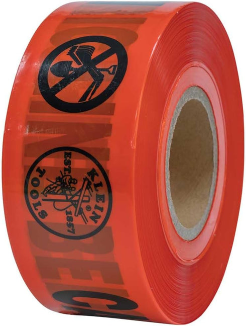Klein Tools 58003 Barricade and Warning Tape, Caution/Buried Electric Line, 3-Inch x 1000-Foot