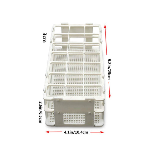 3 Packs Plastic Test Tube Rack, 21 Holes Lab Test Tube Rack Holder for 30mm Test Tubes, White, Detachable (21 Holes)